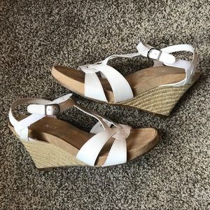 White wedge sandals